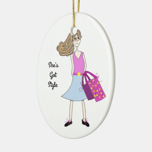 Stijlvol Mode meisje Keramisch Ornament (Links)