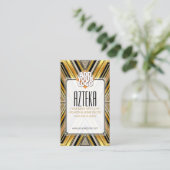 Stijlvol Mode zwart Gold ArtDeco-Visitekaartje Visitekaartje (Staand voorkant)