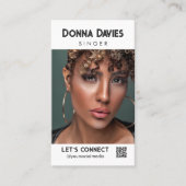 Stijlvol model actrice zangeres Headshot QR Code Visitekaartje (Voorkant)