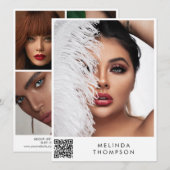 Stijlvol model Comp Kaart 5 Foto QR Code White (Voorkant / Achterkant)