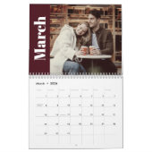 Stijlvol & Modern 2024 Familie Custom Foto Elegant Kalender (Mar 2026)