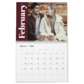 Stijlvol & Modern 2024 Familie Custom Foto Elegant Kalender (Feb 2026)