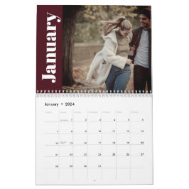 Stijlvol & Modern 2024 Familie Custom Foto Elegant Kalender