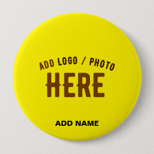 STIJLVOL MODERN AANGEPAST HELDER GEEL GEVERIFIEERD RONDE BUTTON 4,0 CM