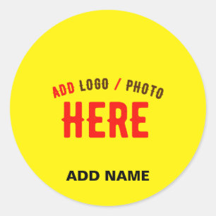 STIJLVOL MODERN AANGEPAST HELDER GEEL GEVERIFIEERD RONDE STICKER
