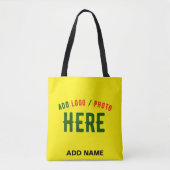 STIJLVOL MODERN AANGEPAST HELDER GEEL GEVERIFIEERD TOTE BAG (Voorkant)