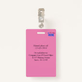 STIJLVOL MODERN AANGEPAST SCHATTIGE HOT PINK GEVER BADGE (Achterkant met clip)