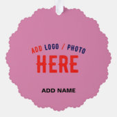 STIJLVOL MODERN AANGEPAST SCHATTIGE HOT PINK GEVER ORNAMENT KAART (Achterkant)