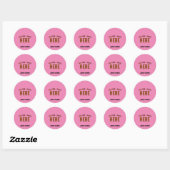 STIJLVOL MODERN AANGEPAST SCHATTIGE HOT PINK GEVER RONDE STICKER (Vel)
