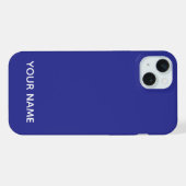 STIJLVOL MODERN AANGEPASTE NAAM DONKERBLAUWE KLEUR iPhone HOESJE (Achterkant horizontaal)