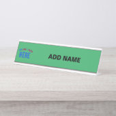 STIJLVOL MODERN AANGEPASTE SMARAGD GROEN GEVERIFIE BUREAU NAAMBORDJE (Voorkant)