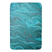 Stijlvol modern Abstract blauw wervelingen marmere Badmat (Voorkant Verticaal)