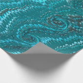 Stijlvol modern Abstract blauw wervelingen marmere Cadeaupapier (Hoek)