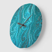 Stijlvol modern Abstract blauw wervelingen marmere Grote Klok (Hoek)