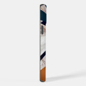 Stijlvol modern abstract blauwgroen en bronzen lin iPhone hoesje (Rechterkant)