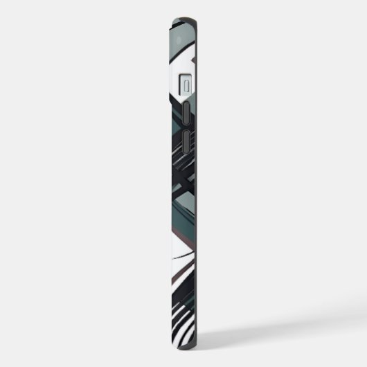 Stijlvol modern abstract expressionistisch groen z iPhone hoesje (Linkerkant)