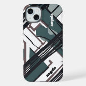 Stijlvol modern abstract expressionistisch groen z iPhone hoesje (Achterkant)