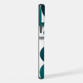 Stijlvol modern abstract geometrisch blauwgroen wi iPhone hoesje (Rechterkant)