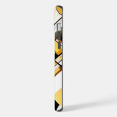 Stijlvol modern abstract geometrisch geel en zwart iPhone hoesje (Linkerkant)