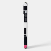 Stijlvol modern abstract geometrisch roze zwart iPhone hoesje (Linkerkant)