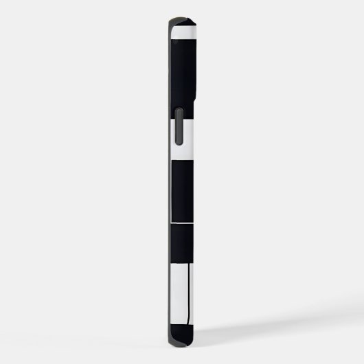 Stijlvol modern abstract geometrisch roze zwart iPhone hoesje (Rechterkant)