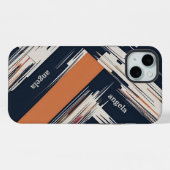 Stijlvol modern abstract geometrisch sinaasappel z iPhone hoesje (Achterkant horizontaal)