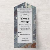 Stijlvol modern Abstract schilderend chic Wedding All In One Uitnodiging (Binnen)