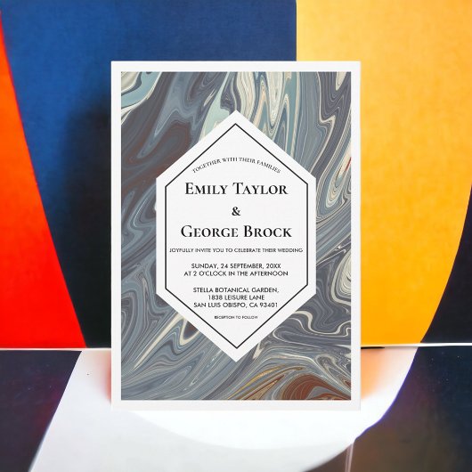 Stijlvol modern Abstract schilderend chic Wedding Kaart