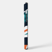 Stijlvol modern abstract sinaasappel blauwgroen zw iPhone hoesje (Linkerkant)