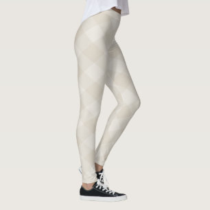 Stijlvol Modern Beige Offwhite Argyle Patroon Leggings