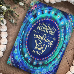 Stijlvol modern blauw begin van alles wat je wilt kaart