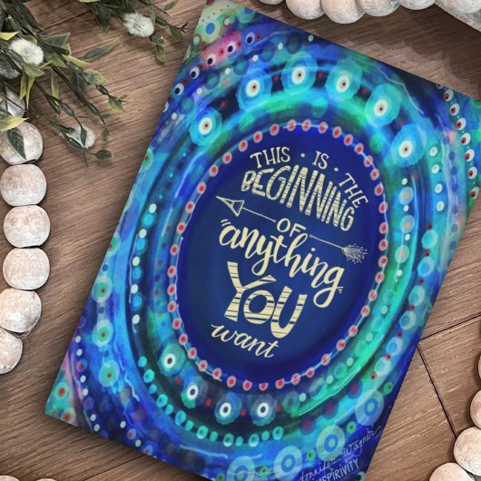 Stijlvol modern blauw begin van alles wat je wilt kaart