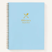 Stijlvol modern blauw en goudblanco recept boek (Voorkant)