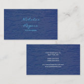 Stijlvol, modern blauw, minimalistisch design visitekaartje (Voorkant / Achterkant)