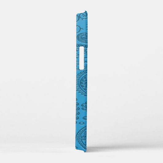 Stijlvol modern blauw paisley Floral Pattern Case-Mate iPhone Case (Achterkant / Rechts)