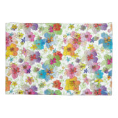 Stijlvol modern bloemenpatroon, kleurrijke kunst kussensloop (Achterkant-Links)