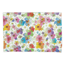 Stijlvol modern bloemenpatroon, kleurrijke kunst kussensloop