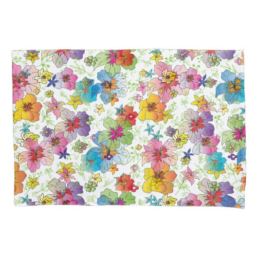 Stijlvol modern bloemenpatroon, kleurrijke kunst kussensloop (Voorkant-Links)