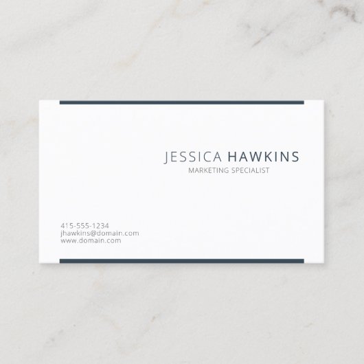 Stijlvol modern blok Indigo Navy Blue Professional Visitekaartje (Voorkant)