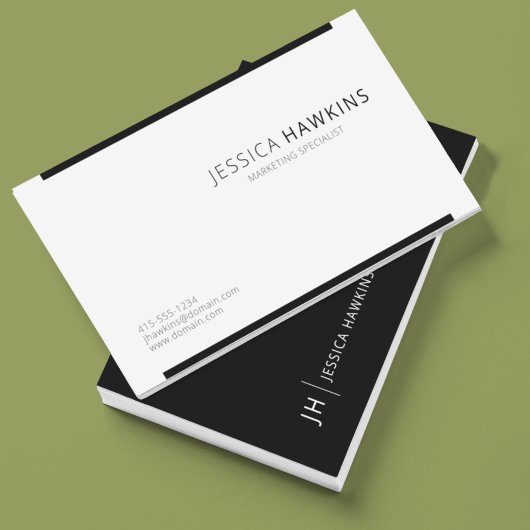 Stijlvol modern blok zwart noir professional visitekaartje