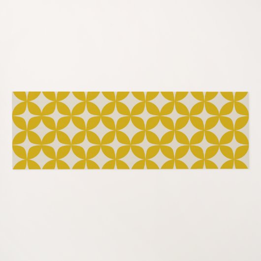 Stijlvol modern Boho Patroon in Mustard Yellow Yogamat (Achterkant (horizontaal))
