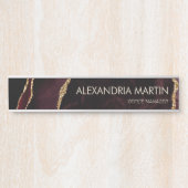 Stijlvol modern Bourgogne Glitter Marble Deurbordje (Voorkant)