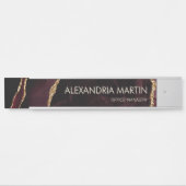 Stijlvol modern Bourgogne Glitter Marble Deurbordje (Voorkant)