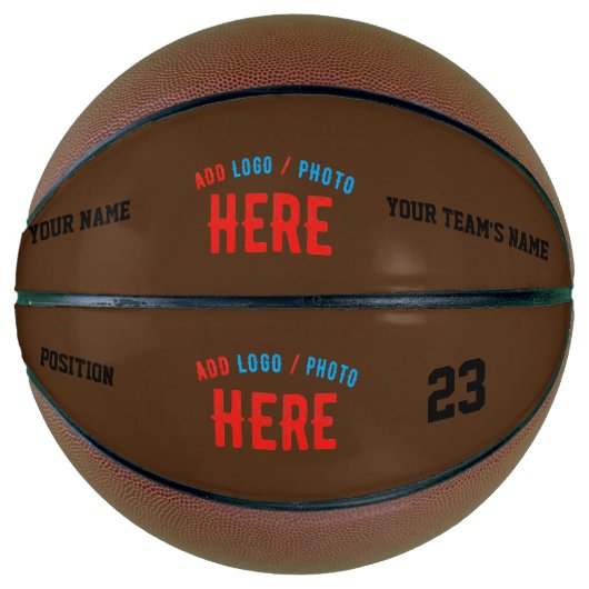 STIJLVOL MODERN BRUIN GEVERIFIEERD BRANDED BASKETBAL (Voorkant)