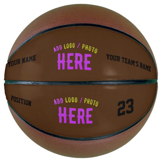 STIJLVOL MODERN BRUIN GEVERIFIEERD BRANDED BASKETBAL (Voorkant)