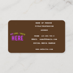STIJLVOL MODERN BRUIN GEVERIFIEERD BRANDED CONTACTKAARTJE