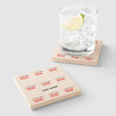 STIJLVOL MODERN  BRUIN GEVERIFIEERD BRANDED STENEN ONDERZETTER (Zijkant)