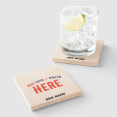 STIJLVOL MODERN  BRUIN GEVERIFIEERD BRANDED STENEN ONDERZETTER (Zijkant)