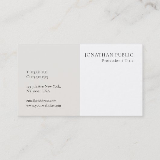 Stijlvol Modern Clean Design Sjabloon Professional Visitekaartje (Achterkant)