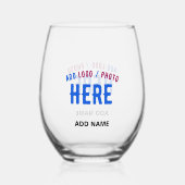 STIJLVOL MODERN  CLEAR GEVERIFIEERD BRANDED WIJNGLAS ZONDER VOET (Achterkant)